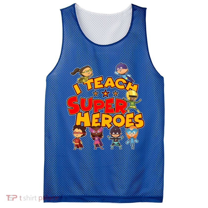 I Teach Superheroes Mesh Reversible Basketball Jersey Tank