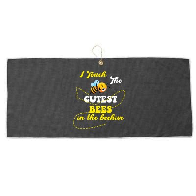 I Teach The Cutest Bees In The Hive Large Microfiber Waffle Golf Towel