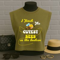 I Teach The Cutest Bees In The Hive Garment-Dyed Women's Muscle Tee