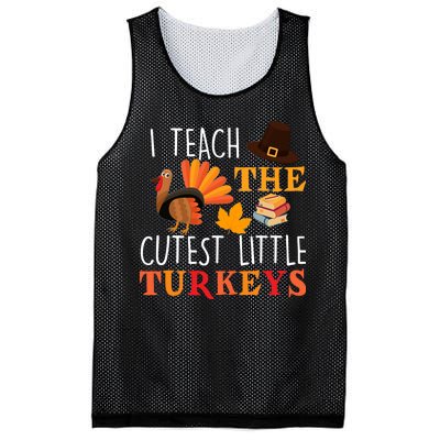 I Teach The Cutest Little Turkeys Mesh Reversible Basketball Jersey Tank