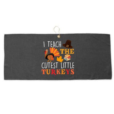 I Teach The Cutest Little Turkeys Large Microfiber Waffle Golf Towel