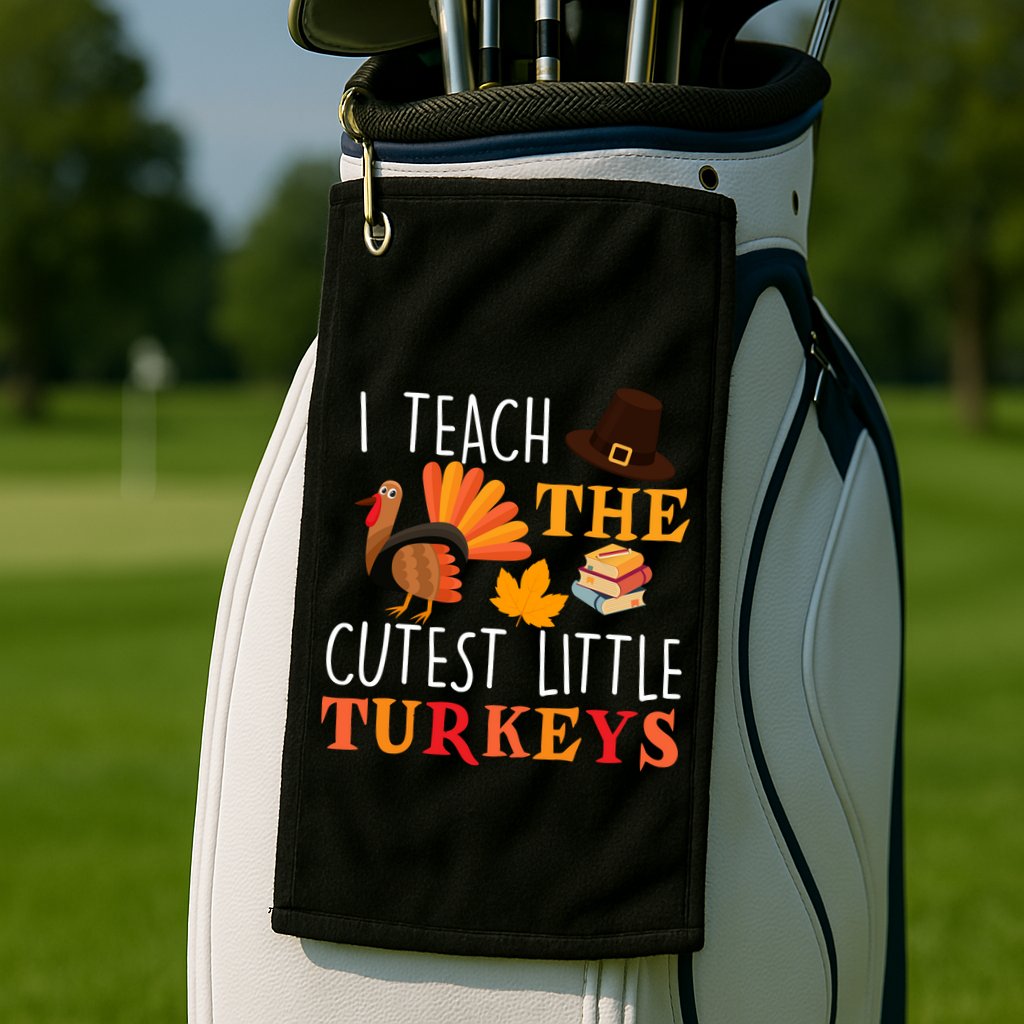 I Teach The Cutest Little Turkeys Golf Towel