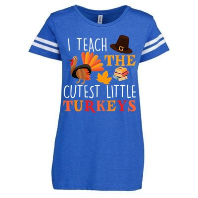 I Teach The Cutest Little Turkeys Enza Ladies Jersey Football T-Shirt