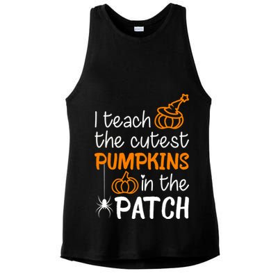I Teach The Cutest Pumpkins in the Patch Halloween Teacher Ladies PosiCharge Tri-Blend Wicking Tank