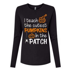 I Teach The Cutest Pumpkins in the Patch Halloween Teacher Womens Cotton Relaxed Long Sleeve T-Shirt