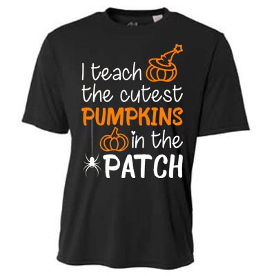 I Teach The Cutest Pumpkins in the Patch Halloween Teacher Cooling Performance Crew T-Shirt