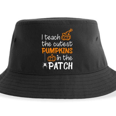 I Teach The Cutest Pumpkins in the Patch Halloween Teacher Sustainable Bucket Hat