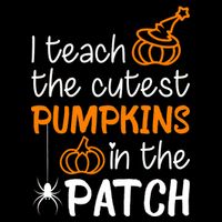 I Teach The Cutest Pumpkins in the Patch Halloween Teacher 7-Panel Snapback Hat