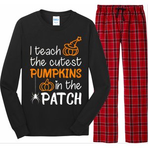 I Teach The Cutest Pumpkins in the Patch Halloween Teacher Long Sleeve Pajama Set