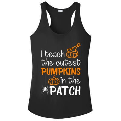 I Teach The Cutest Pumpkins in the Patch Halloween Teacher Ladies PosiCharge Competitor Racerback Tank