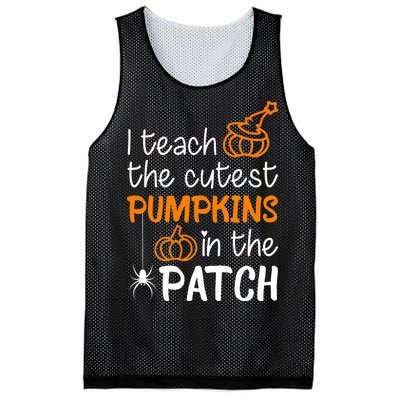 I Teach The Cutest Pumpkins in the Patch Halloween Teacher Mesh Reversible Basketball Jersey Tank