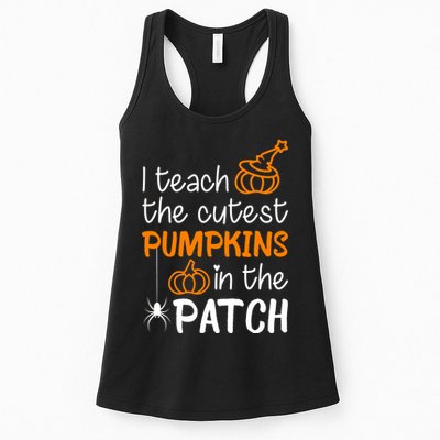 I Teach The Cutest Pumpkins in the Patch Halloween Teacher Womens Tank Top