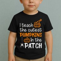 I Teach The Cutest Pumpkins in the Patch Halloween Teacher Toddler T-Shirt