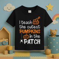 I Teach The Cutest Pumpkins in the Patch Halloween Teacher Toddler T-Shirt