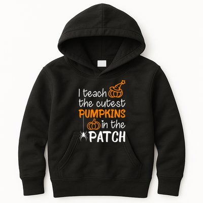 I Teach The Cutest Pumpkins in the Patch Halloween Teacher Kids Hoodie
