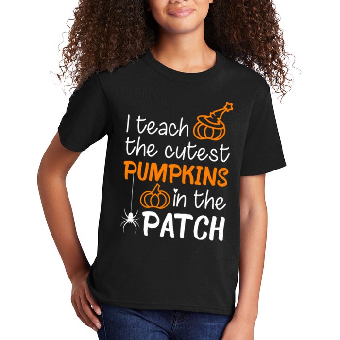 I Teach The Cutest Pumpkins in the Patch Halloween Teacher Kids T-Shirt