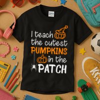 I Teach The Cutest Pumpkins in the Patch Halloween Teacher Kids T-Shirt