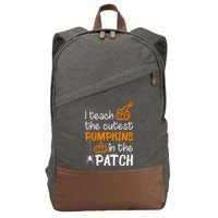 I Teach The Cutest Pumpkins in the Patch Halloween Teacher Cotton Canvas Backpack