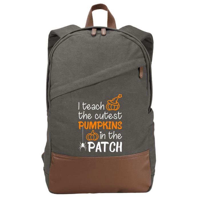 I Teach The Cutest Pumpkins in the Patch Halloween Teacher Cotton Canvas Backpack