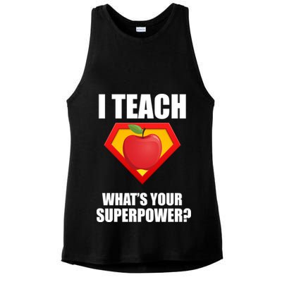 I Teach What Your Superpower? Ladies PosiCharge Tri-Blend Wicking Tank