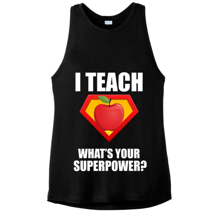 I Teach What Your Superpower? Ladies PosiCharge Tri-Blend Wicking Tank