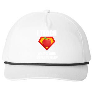 I Teach What Your Superpower? Snapback Five-Panel Rope Hat