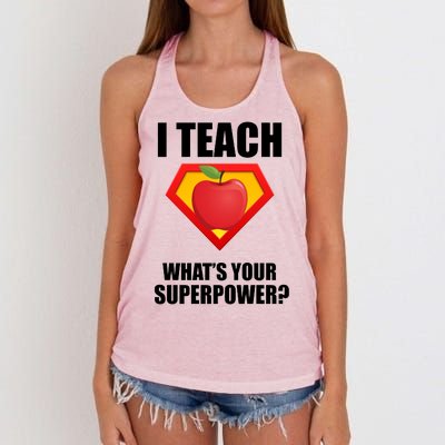 I Teach What Your Superpower? Women's Knotted Racerback Tank