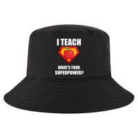 I Teach What Your Superpower? Funny Teacher Cool Comfort Performance Bucket Hat