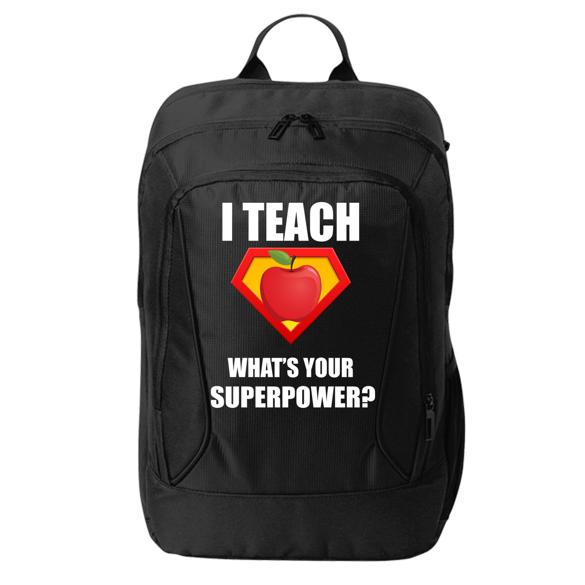 I Teach What Your Superpower? Funny Teacher City Backpack