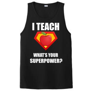 I Teach What Your Superpower? Funny Teacher PosiCharge Competitor Tank