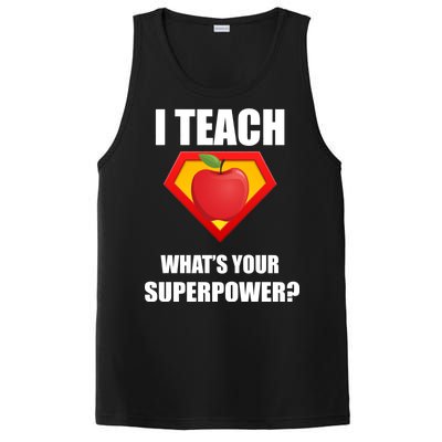 I Teach What Your Superpower? Funny Teacher PosiCharge Competitor Tank