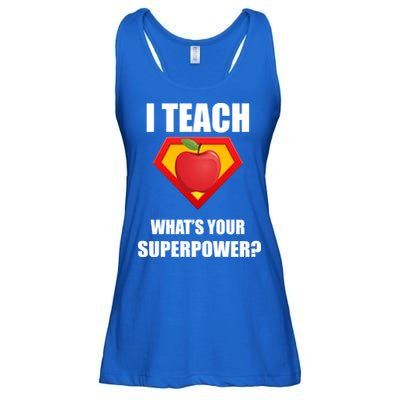 I Teach What Your Superpower? Funny Teacher Ladies Essential Flowy Tank