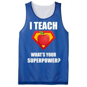 I Teach What Your Superpower? Funny Teacher Mesh Reversible Basketball Jersey Tank