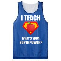 I Teach What Your Superpower? Funny Teacher Mesh Reversible Basketball Jersey Tank