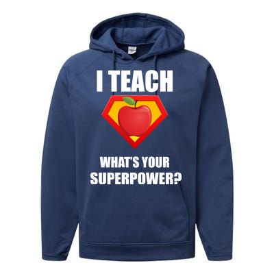 I Teach What Your Superpower? Funny Teacher Performance Fleece Hoodie