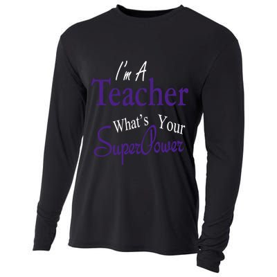 I Teach What's Your Super Power Cooling Performance Long Sleeve Crew