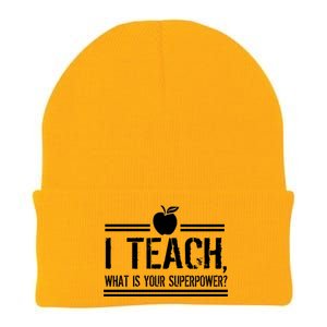 I Teach What's Your Super Power Funny Knit Cap Winter Beanie