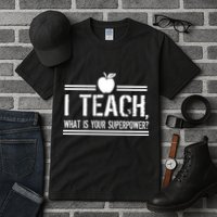 I Teach What's Your Super Power Funny Tall T-Shirt