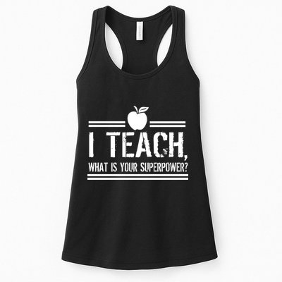 I Teach What's Your Super Power Funny Womens Tank Top
