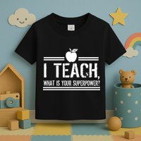 I Teach What's Your Super Power Funny Toddler T-Shirt