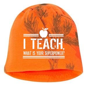 I Teach What's Your Super Power Funny Kati - Camo Knit Beanie