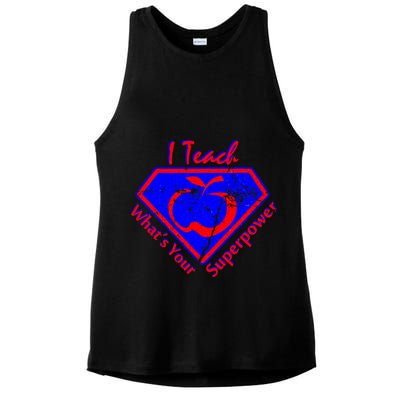 I Teach What's Your Superpower  Ladies PosiCharge Tri-Blend Wicking Tank