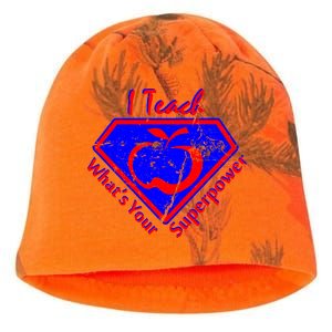 I Teach What's Your Superpower  Kati - Camo Knit Beanie