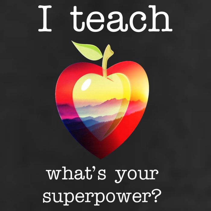 I Teach What's Your Superpower? Teachers Apple 7 Panel Mesh Trucker Snapback Hat