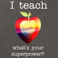 I Teach What's Your Superpower? Teachers Apple Cotton Canvas Backpack