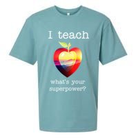 I Teach What's Your Superpower? Teachers Apple Sueded Cloud Jersey T-Shirt