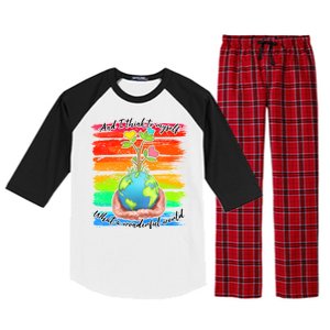 I Think To Myself What A Wonderful World Raglan Sleeve Pajama Set