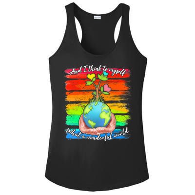 I Think To Myself What A Wonderful World Ladies PosiCharge Competitor Racerback Tank