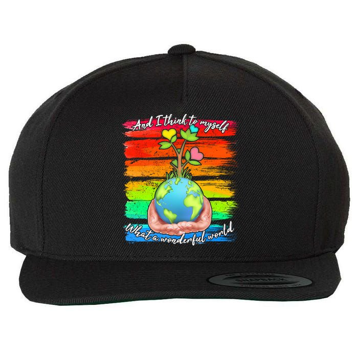 I Think To Myself What A Wonderful World Wool Snapback Cap