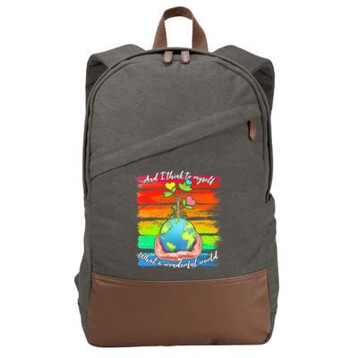 I Think To Myself What A Wonderful World Cotton Canvas Backpack